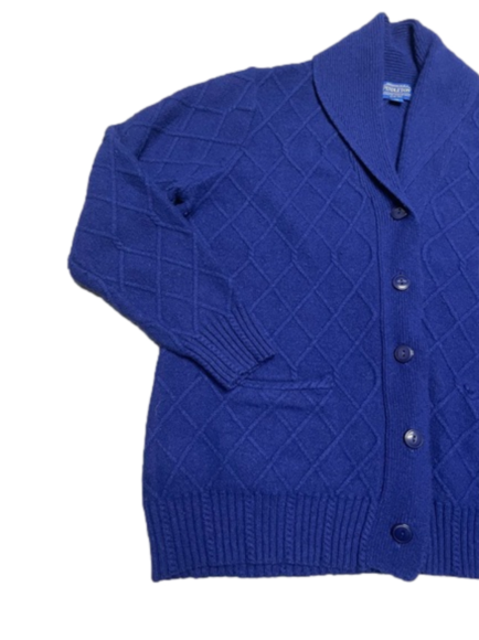 Pendleton Button-up Shaw Collar Cardigan Royal Blue - Picture 6 of 8